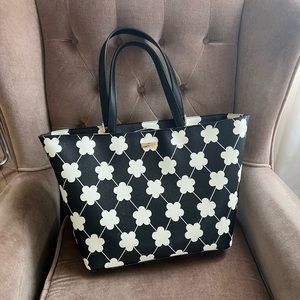 Kate Spade Grant Street Grainy Vinyl Jules Tote - Black/Bone